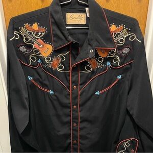 Scully Embroidered Pearl Snap Western Shirt